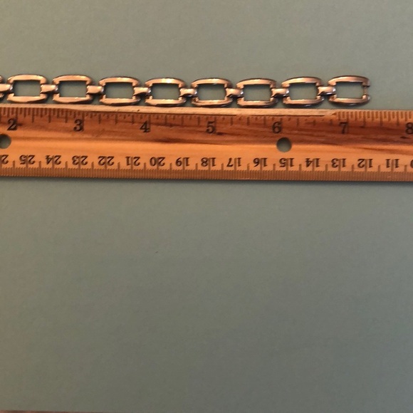 Vintage Wells 7.25" Bracelet Sterling Silver 925 Open Link Design - Picture 5 of 9